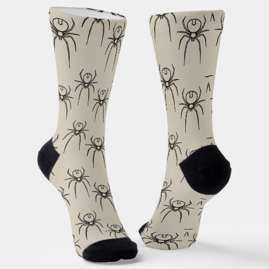 Chaussette Araignée - Bone White et Bat Black (Angulaire)