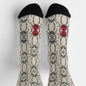 Chaussette Araignées - Blanche d'os et Noir de chaume (Haut)