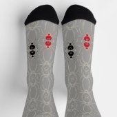 Chaussette Araignées - Gris fantôme et Blanc osseux (Haut)