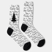 Chaussette Arbre de Noël en noir et blanc (Droite)
