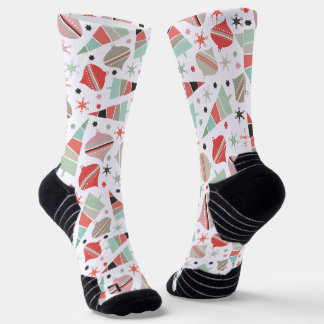 Chaussette Arbre de Noël et ornements tendance rétro