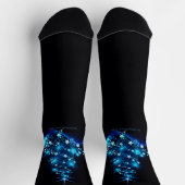 Chaussette arbre de Noël stylisé SlipperyJoe bleu brillant s (Haut)