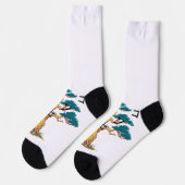 Chaussette Arbre de pin pixel frontière Art japonais (Gauche)