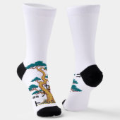 Chaussette Arbre de pin pixel frontière Art japonais (Angulaire)