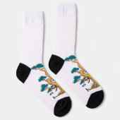 Chaussette Arbre de pin pixel frontière Art japonais (Droite)