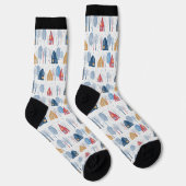 Chaussette Arbres de Noël et maisons motif (Droite)