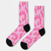 Chaussette Arbres de Noël modernes rétro, Pastel Rose (Gauche)