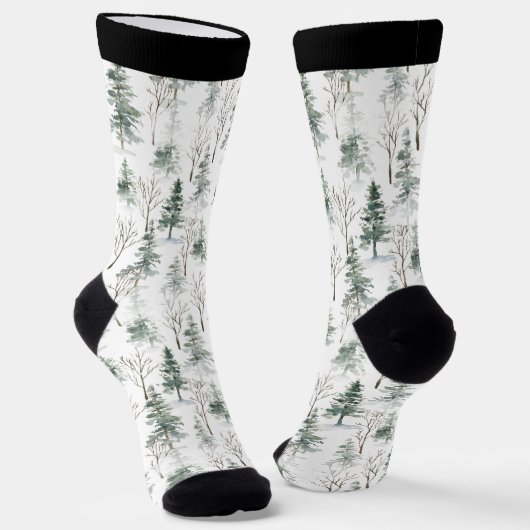 Chaussette Arbres d'hiver de Noël motif (Angulaire)