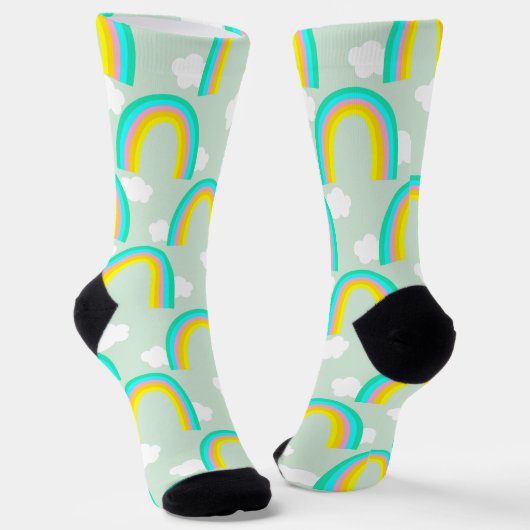 Chaussette Arc-en-ciel avec Nuage Bleu (Angulaire)