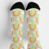 Chaussette Arc-en-ciel avec nuage vert clair (Haut)