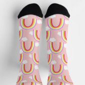 Chaussette Arc-en-ciel avec rose nuage (Haut)