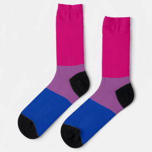 Chaussette Arc-en-ciel bisexuel Fuchsia bleu pourpre strié LG