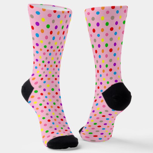 Chaussette Arc-en-ciel Coloré Points Pink  (Angulaire)