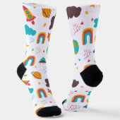 Chaussette Arc en ciel et espace enfants motif (Angulaire)