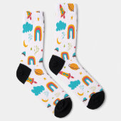 Chaussette Arc en ciel et espace enfants motif (Droite)