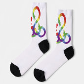 Chaussette Arc-en-ciel, mains colorées. Chaussettes d'équipag (Gauche)