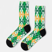 Chaussette Argyle Vert Et Jaune  (Gauche)
