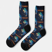 Chaussette Aries Constellation Zodiac Aquarelle Étoiles Galax (Gauche)