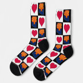 Chaussette Arizona State Flag Map Motif du coeur Fun Arizonan (Gauche)