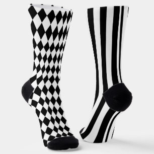 Chaussette Arlequin Jester Diamonds et bandes Patternes