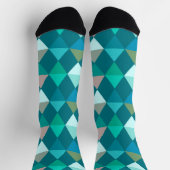 Chaussette Arlequin / motif diamant - Turquoise et Aqua (Haut)