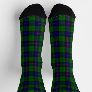 Chaussette Armstrong tartan bleu et vert plaid