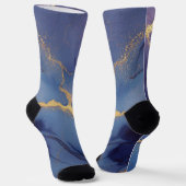 Chaussette Arrière - plan bleu avec stries et points d'or (Angulaire)