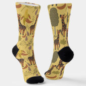 Chaussette Arrière - plan jaune motif sans soudure (Angulaire)