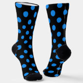 Chaussette Arrière - plan noir Pois bleus (Angulaire)