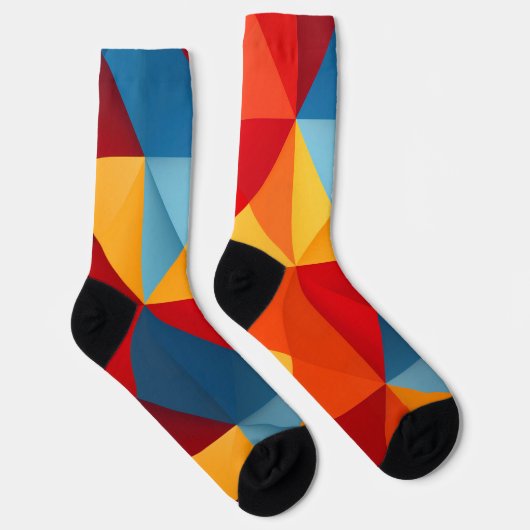 Chaussette Arrière - plan triangles colorés (Droite)