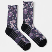 Chaussette Arrière - plan violet Big Floral Motif sans joint (Droite)