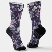 Chaussette Arrière - plan violet Big Floral Motif sans joint (Angulaire)