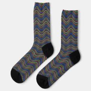 Chaussette Art abstrait cool en ligne ondulée Thunder_Cove