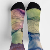 Chaussette Art abstrait liquide à l'encre alcoolique texturée (Haut)