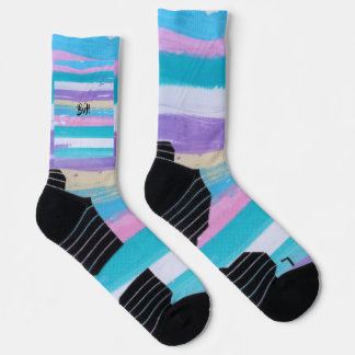 Chaussette Art abstrait mixte aux pastels vibrants