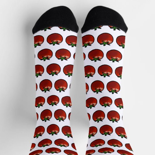 Chaussette Art botanique de tomate rouge rustique (Haut)