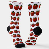 Chaussette Art botanique de tomate rouge rustique (Angulaire)