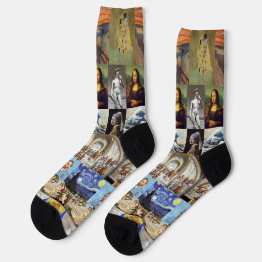 Chaussette Art célèbre, Collage X (Gauche)