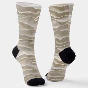 Chaussette Art de la vague beige naturelle