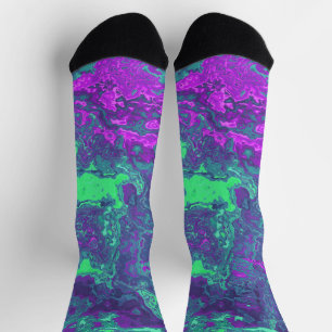 Chaussette Art de marbre abstrait coloré tourbillonnant groov