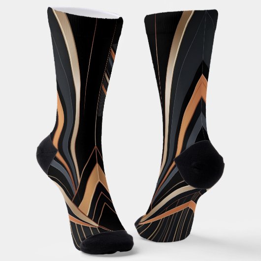 Chaussette Art Deco Metallic Geometric Elegance (Angulaire)