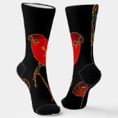 Chaussette Art du perroquet rouge (Angulaire)