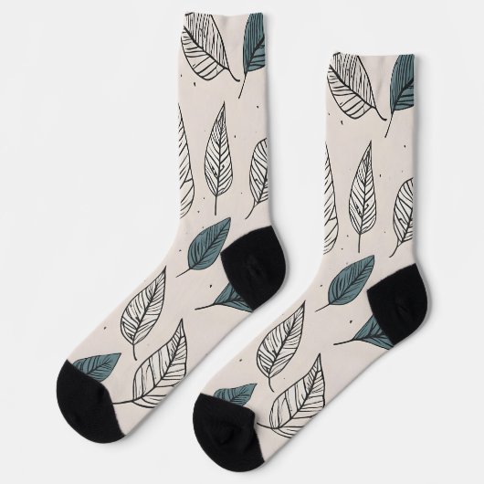 Chaussette Art feuille Boho (Gauche)