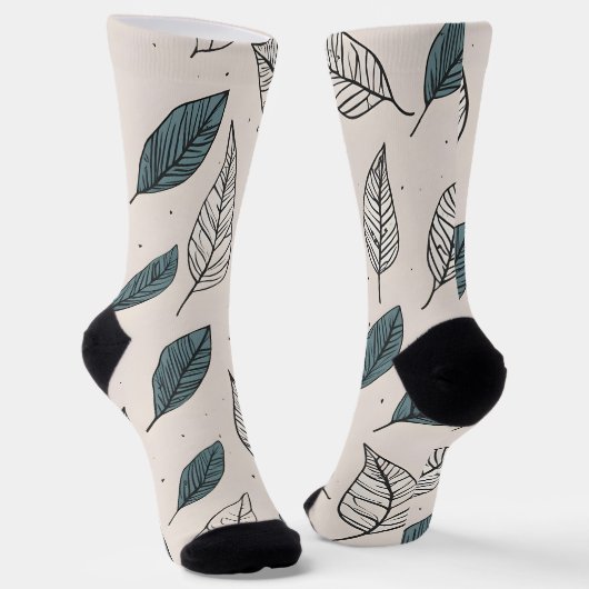 Chaussette Art feuille Boho (Angulaire)