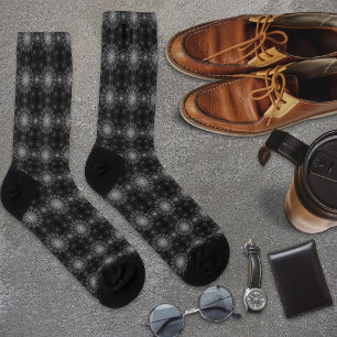 Chaussette Art floral brillant et noir