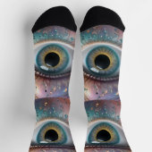 Chaussette Art fractal à boule oculaire bleue, (Haut)