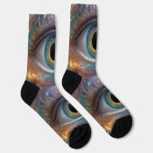 Chaussette Art fractal à boule oculaire bleue, (Droite)
