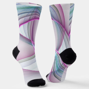 Chaussette Art fractal abstrait coloré en mouvement, moderne