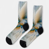 Chaussette Art fractal abstrait et aérien avec du bleu (Gauche)