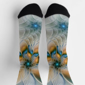 Chaussette Art fractal abstrait et aérien avec du bleu (Haut)